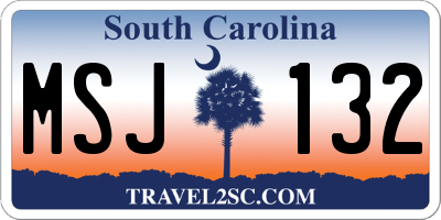 SC license plate MSJ132