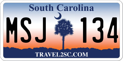SC license plate MSJ134