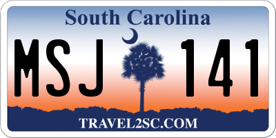 SC license plate MSJ141