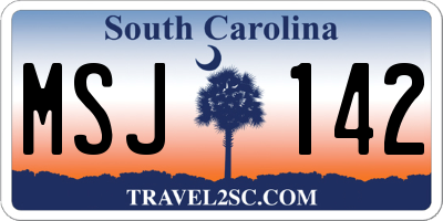 SC license plate MSJ142