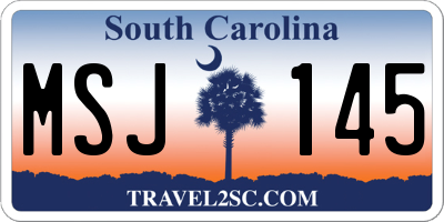 SC license plate MSJ145