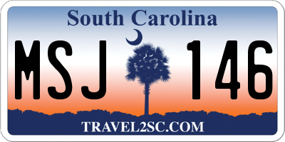 SC license plate MSJ146