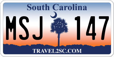 SC license plate MSJ147