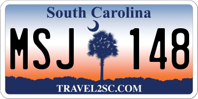SC license plate MSJ148