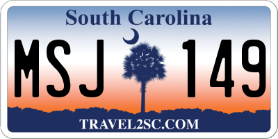SC license plate MSJ149