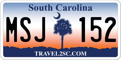 SC license plate MSJ152