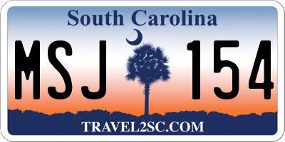 SC license plate MSJ154