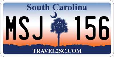 SC license plate MSJ156