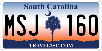 SC license plate MSJ160