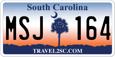 SC license plate MSJ164