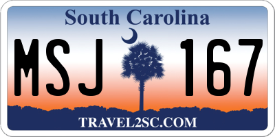 SC license plate MSJ167