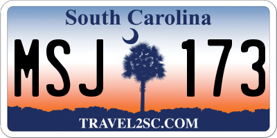 SC license plate MSJ173