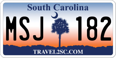 SC license plate MSJ182