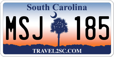 SC license plate MSJ185