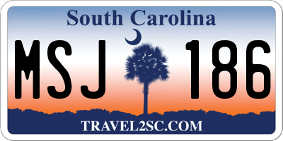 SC license plate MSJ186