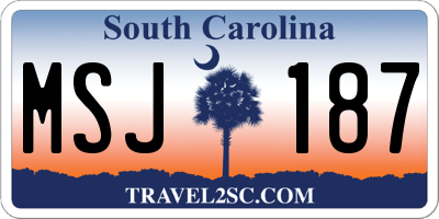 SC license plate MSJ187