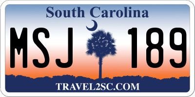 SC license plate MSJ189