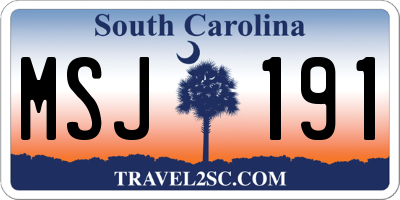 SC license plate MSJ191