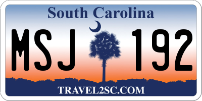 SC license plate MSJ192