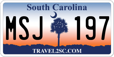 SC license plate MSJ197