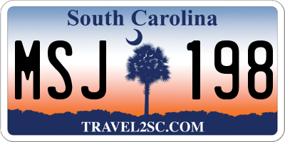 SC license plate MSJ198