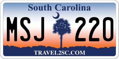 SC license plate MSJ220