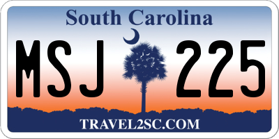 SC license plate MSJ225