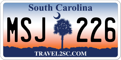SC license plate MSJ226