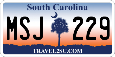 SC license plate MSJ229