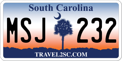 SC license plate MSJ232