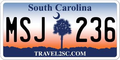 SC license plate MSJ236