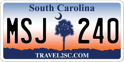 SC license plate MSJ240