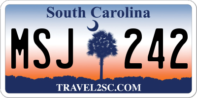 SC license plate MSJ242