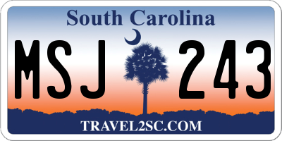 SC license plate MSJ243
