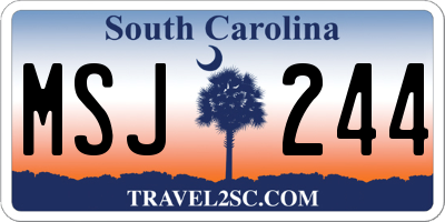 SC license plate MSJ244