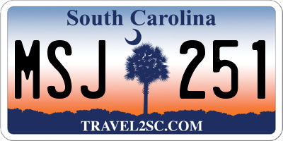 SC license plate MSJ251