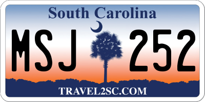 SC license plate MSJ252