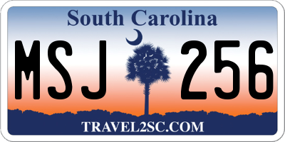 SC license plate MSJ256