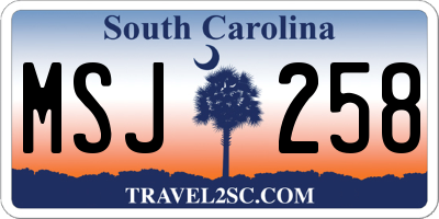 SC license plate MSJ258