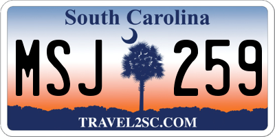 SC license plate MSJ259