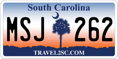 SC license plate MSJ262