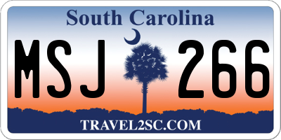 SC license plate MSJ266