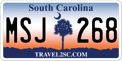 SC license plate MSJ268