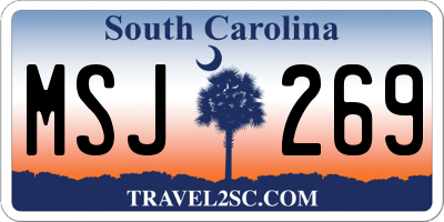 SC license plate MSJ269