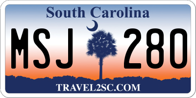 SC license plate MSJ280