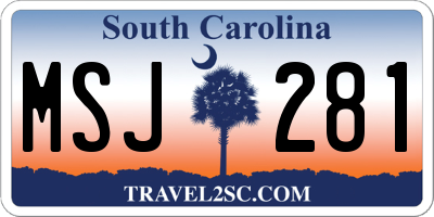 SC license plate MSJ281