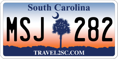 SC license plate MSJ282