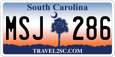 SC license plate MSJ286