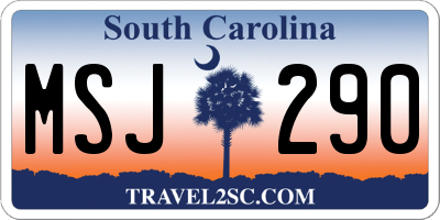 SC license plate MSJ290