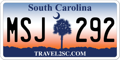 SC license plate MSJ292
